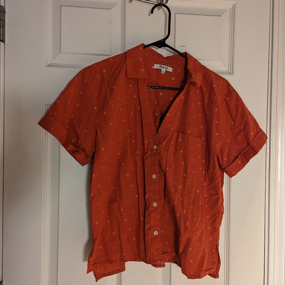 Madewell Tops - Madewell Orange Flower Blouse